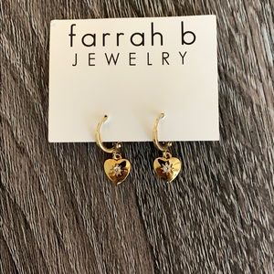 Gold Heart Huggie Earrings Farrah B Jewelry